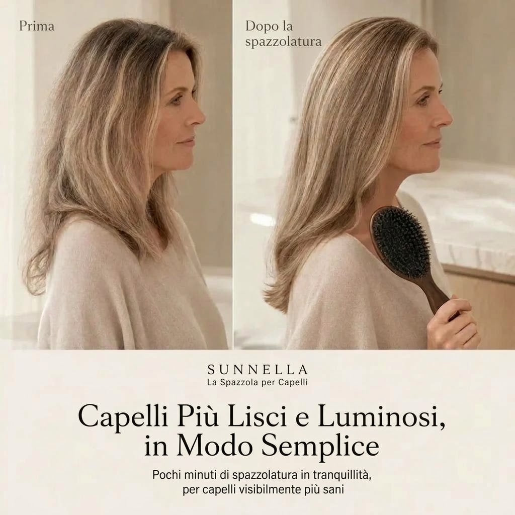 Sunnella™ Spazzola in setole di cinghiale “Secondo giorno” – Radici fresche più a lungo per capelli fini e grassi