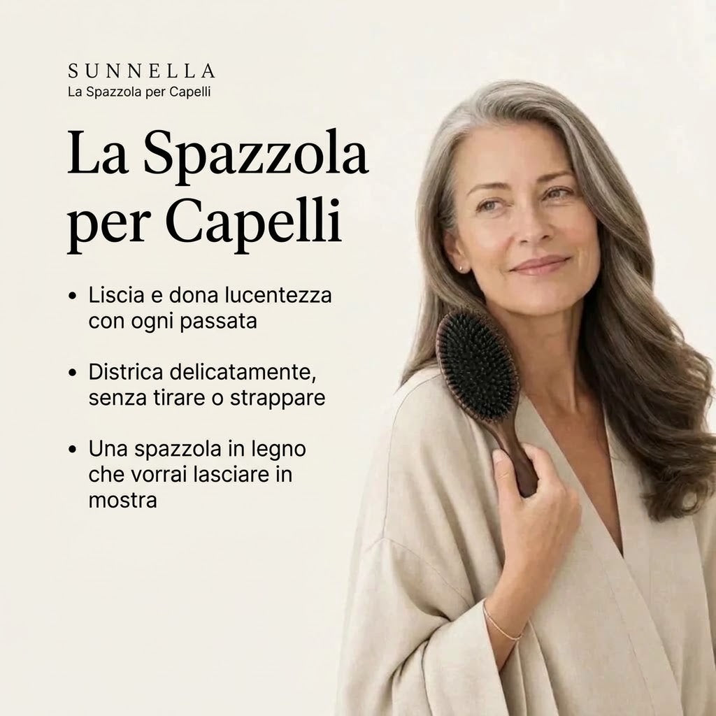 Sunnella™ Spazzola in setole di cinghiale “Secondo giorno” – Radici fresche più a lungo per capelli fini e grassi